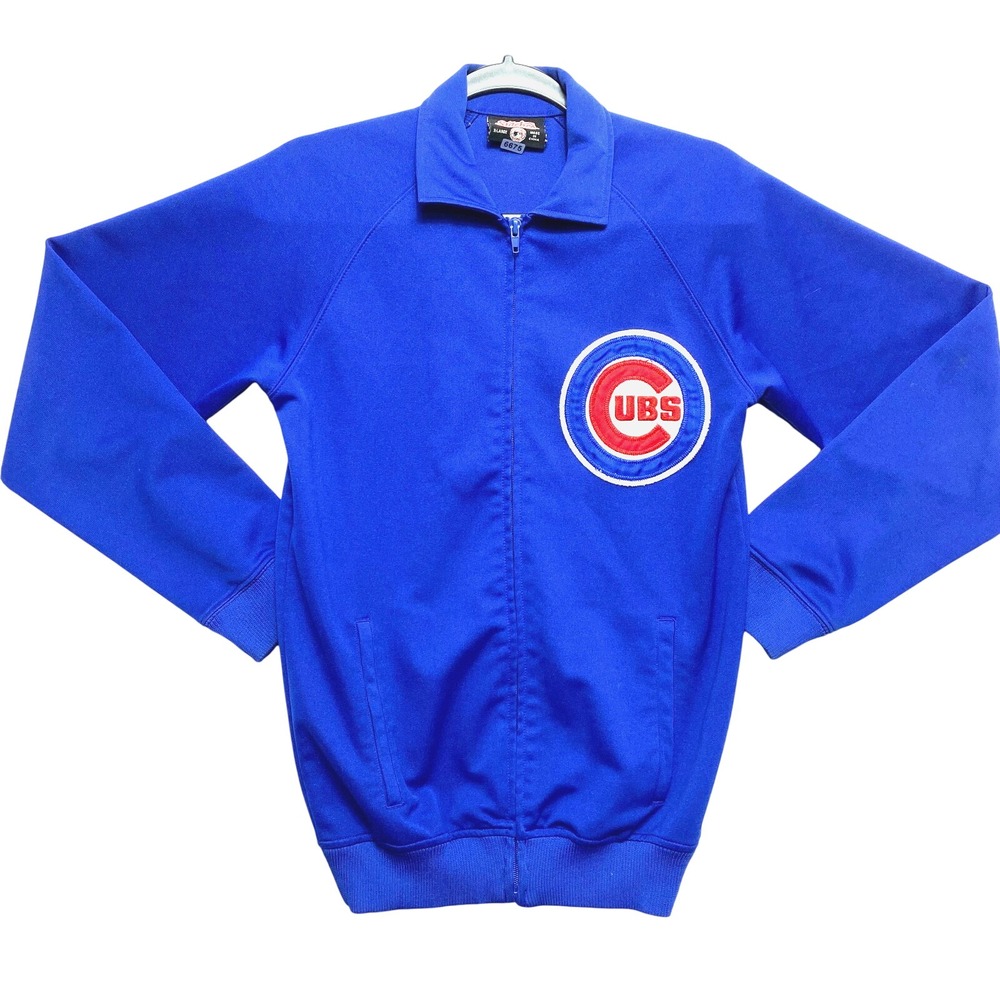 Chicago Cubs Jacket Youth XL Blue Windbreaker Stitches Full Zip